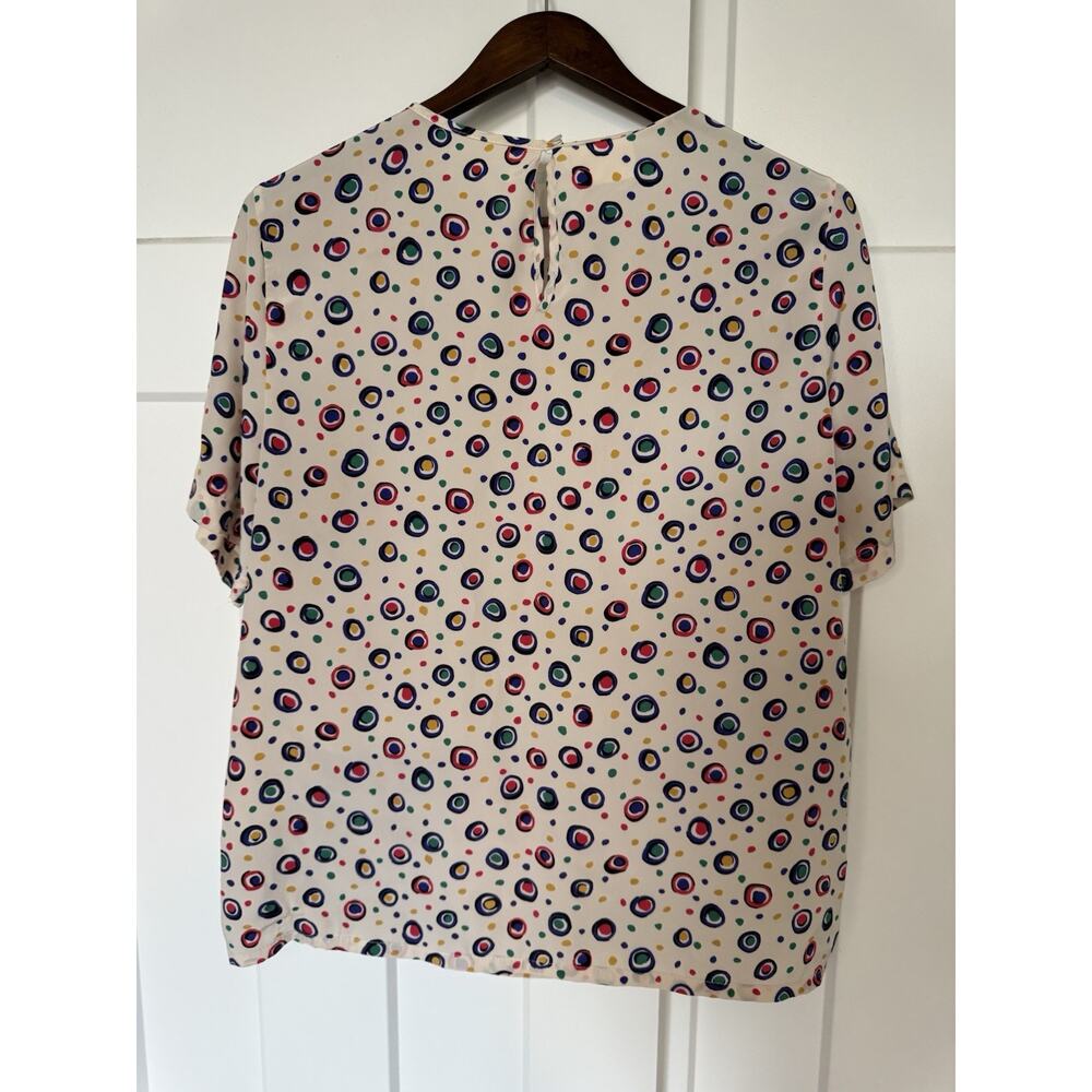 VTG Retro Kathie Lee Women's Shirt Geometric Polka Dots - Single Stitch L/XL - Picture 4 of 7